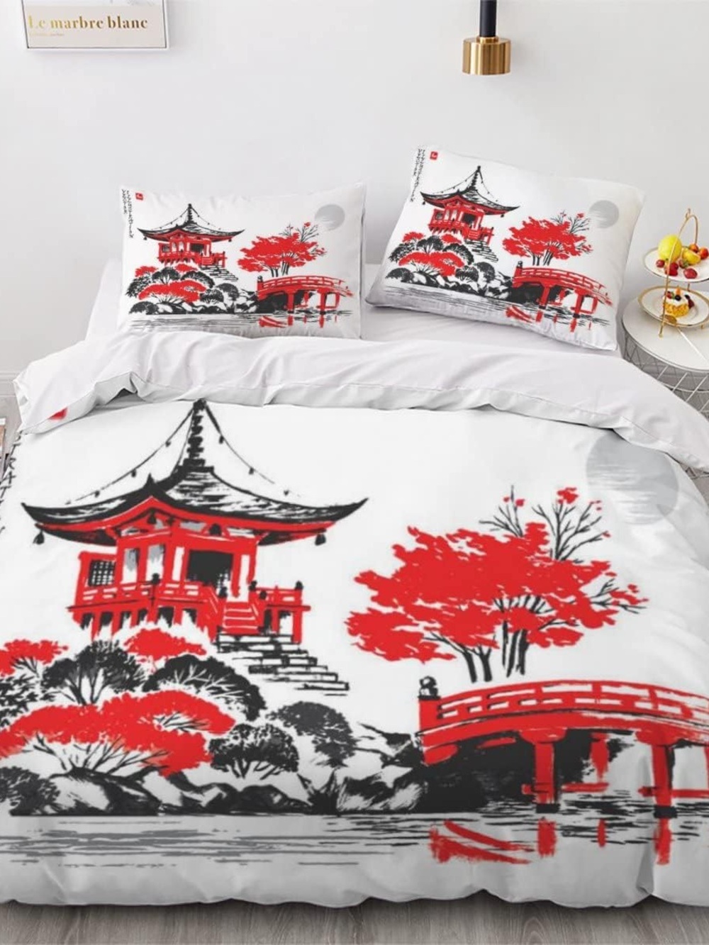 Japanese Garden Duvet Cover Set - King Size Home Bedding